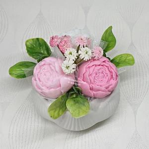 Szappanvirágok kis lótusz kaspóban