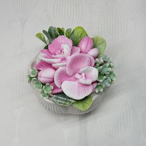 Szappanvirágok (orchidea) kis lótusz kaspóban