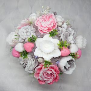 Világító szappan csokor nagy négyzetes boxban