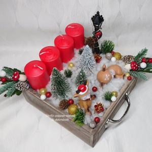 Világítós nagy karácsonyi fiókos adventi dekoráció