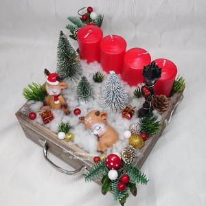 Világítós nagy karácsonyi fiókos adventi dekoráció