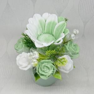 Zöld - fehér szappanvirág csokor