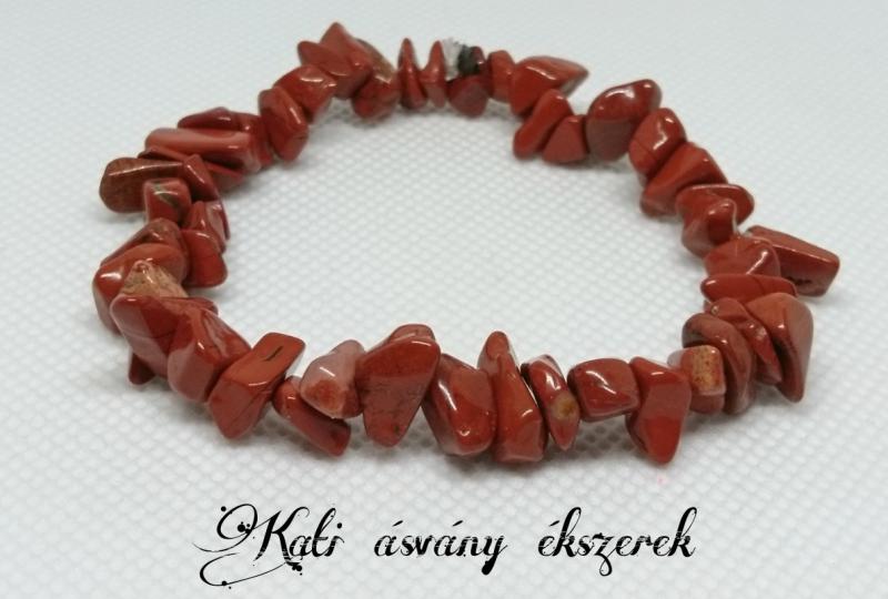 Jáspis szemcse ásvány karkötő