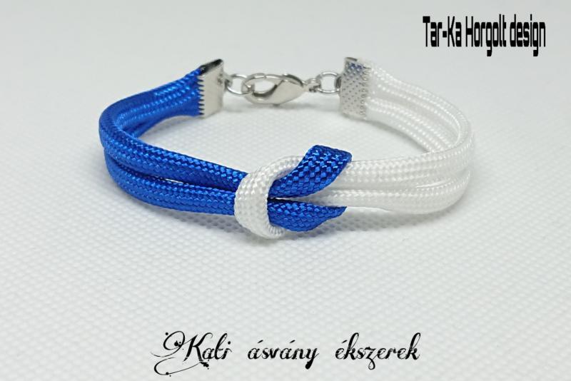 Kék fehér állítható paracord karkötő