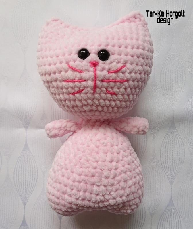 Plüss puha rózsaszín szív cica