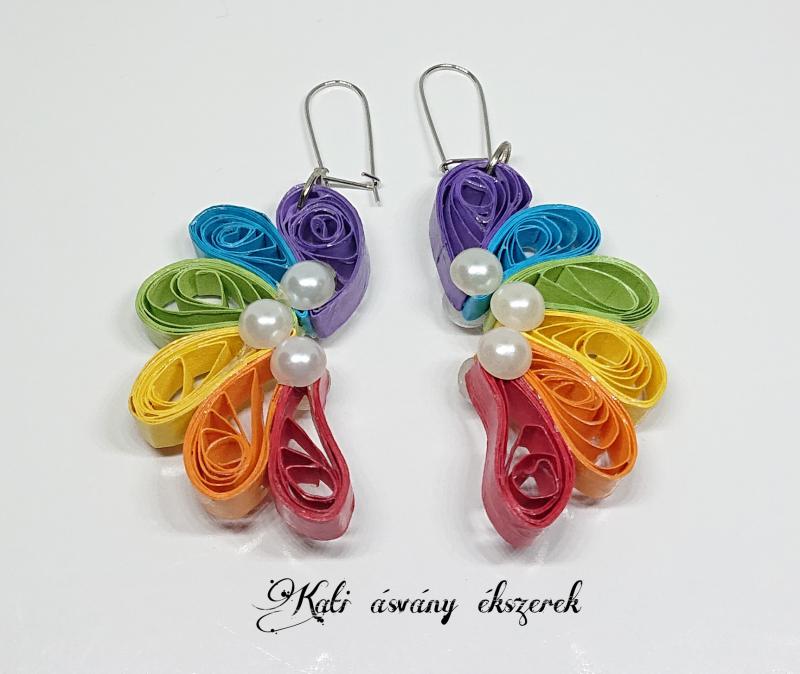Quilling technikával készült fülbevalók