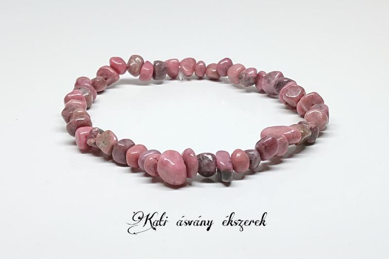 Rodonit gömbölyített ásvány karkötő