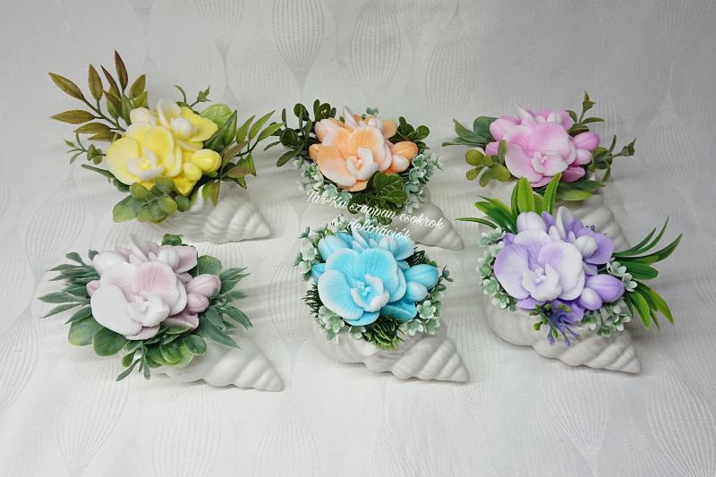 Szappanvirágok csigaházban (orchidea)