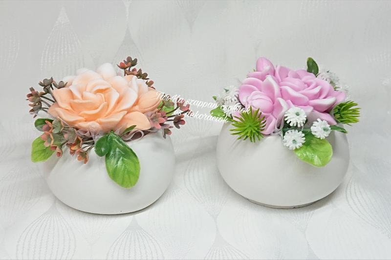 Szappanvirágok kis kaspóban