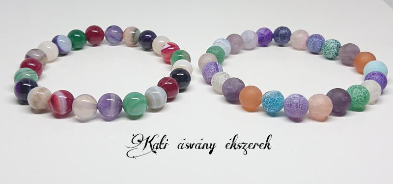 Színes achát ásvány karkötők