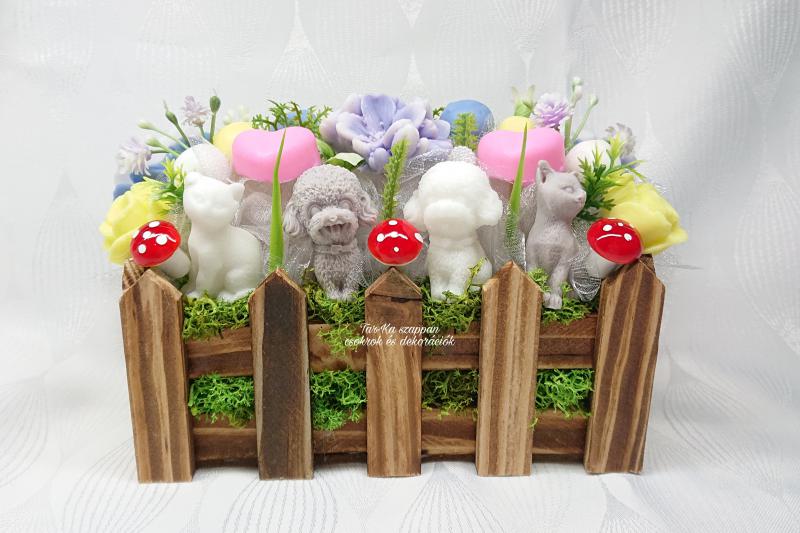 Színes, kutya - macska barátság illatos virágoskertek