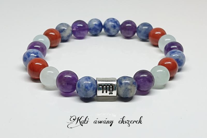 Szűz horoszkópos ásvány karkötő