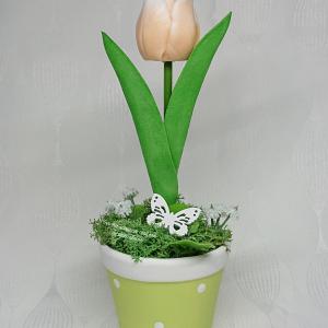 1 szál szappan tulipán pöttyös kaspóban