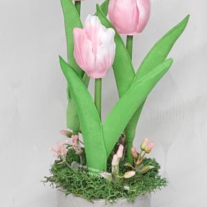 3 szál szappan tulipán kerámia kaspóban