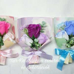 3 szálas szappanrózsa csokrok