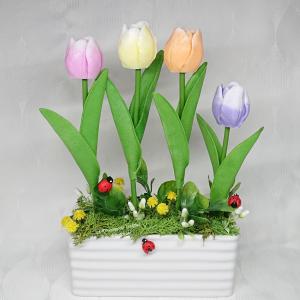 4 szál tulipán katicákkal