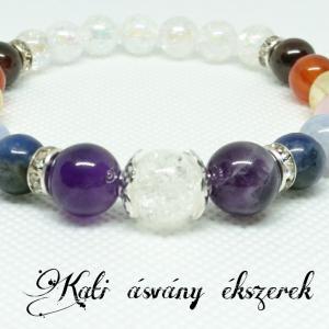 7 csakra harmonizáló ásvány karkötő angyal aura kvarccal
