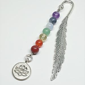 7 csakra könyvjelző lótusz medállal