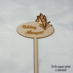 Boldog Nőnapot! beszúrós fa tábla