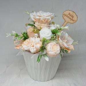 Boldog születésnapot! szappanvirág csokor