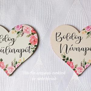 Boldog szülinapot, Boldog névnapot szív fa táblák