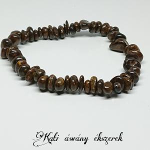 Bronzit gömbölyített ásvány karkötő
