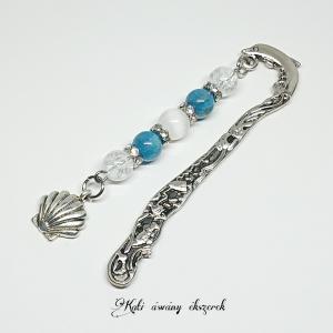 Delfines könyvjelző kagyló medállal