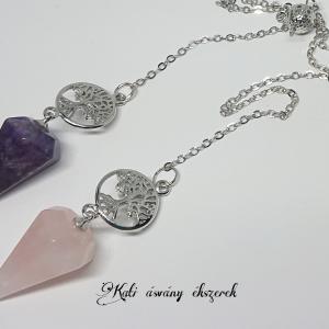 Életfa ametiszt és rózsakvarc inga