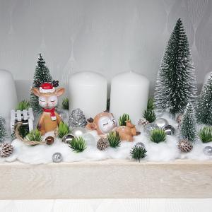 Hosszú őzikés adventi dekoráció