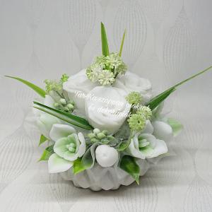 Hóvirág - rózsa szappanvirág csokor