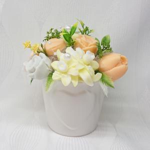 Immunrendszer erősítő, DoTERRA On Guard extra illatos szappanvirág dekoráció, kicsi szív mintás kaspóban