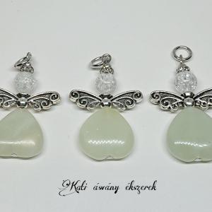 Jáde és hegyikristály őrangyal, segítő angyal medál