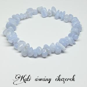 Kalcedon gömbölyített ásvány karkötő