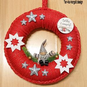 Karácsonyi világító ajtódísz, kopogtató