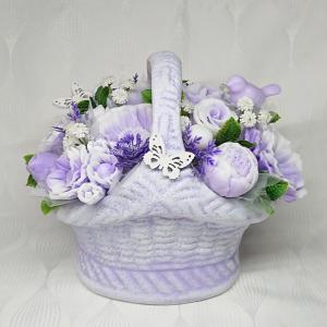 Különleges nagy szappanvirág csokor kosárban