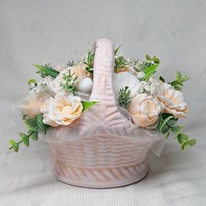 Különleges nagy szappanvirág csokor kosárban