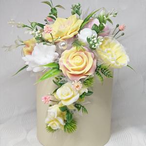 Különleges sárga - rózsaszín illatos szappanvirág csokor