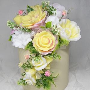 Különleges sárga - rózsaszín illatos szappanvirág csokor