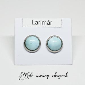 Larimar félgömb fülbevaló nemesacélban
