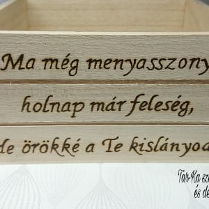 Ma még menyasszony ... , Ma még vőlegény ... Nagy fa dobozok szülőköszöntő