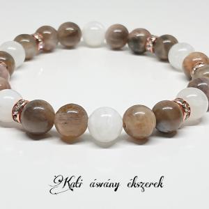 Női erő, dupla holdkő ásvány karkötő