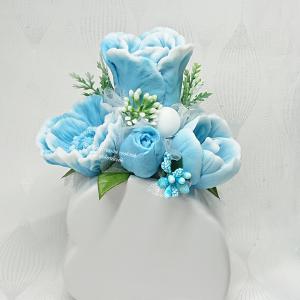 Szappanvirág csokor szív kerámia kaspóban