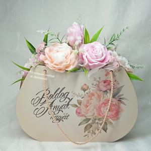 Szappanvirágok Anyák napi fa táskában