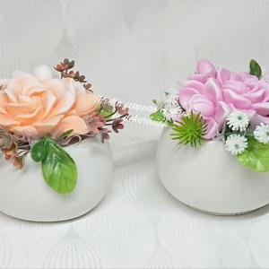 Szappanvirágok kis kaspóban