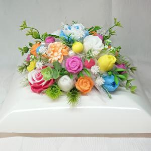Színes nagy szappanvirág asztaldísz