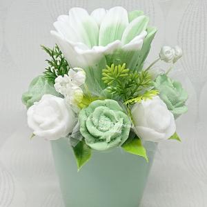 Zöld - fehér szappanvirág csokor