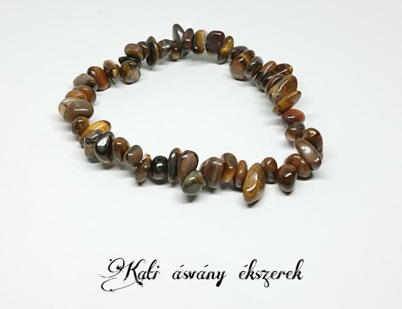 Tigrisszem gömbölyített ásvány karkötő