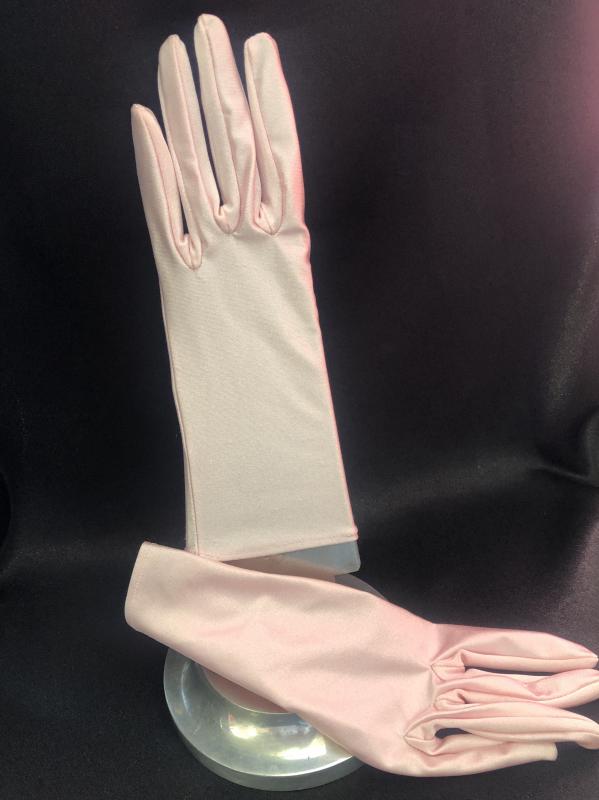 Halvány rózsaszín sztreccs pamut jersey kesztyű - béleletlen