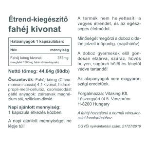 Fahéj kéreg 375mg (90 db)-Vitaking