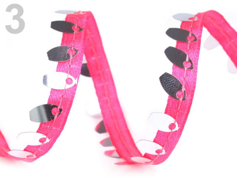 10mm-es flitteres szatén szalag -  rózsaszín